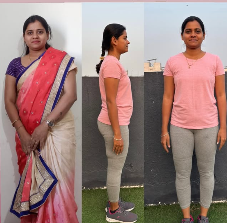 Female weight loss transformation